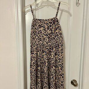 Leopard Summer Midi Dress, Women's Medium